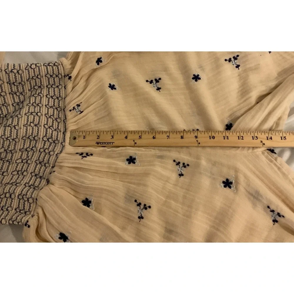 NWT Free People Dahlia WideLeg Floral Embroidered Ribbed 100% Cotton Jumpsuit XS - Picture 11 of 14